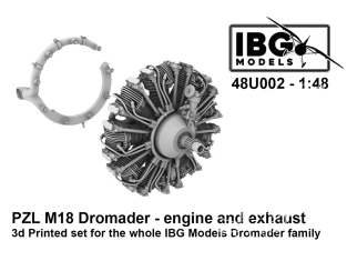IBG maquette militaire 48U002 Moteur et échappement pour PZL M18 Dromader Kit imprimé en 3D 1/48