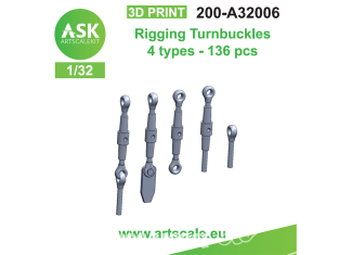 ASK Art Scale Kit accessoire A32006 Tendeurs 4 types x136 1/32 ASK Art Scale Kit accessoire A32006 Tendeurs 4 types x136 1/32