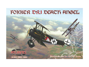 Atlantis maquette avion A103 Fokker DR.1 Death Angel piloté par le lieutenant allemand Josef Jacobs 1/48