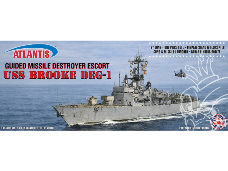 Atlantis maquette bateau M8295 USS Brooke (DEG-1) Destroyer d'escorte lance-missiles 1/311