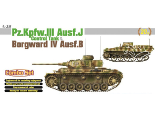 DRAGON maquette militaire 6949 Pz.Kpfw.III Ausf.J Control Tank et Borgward IV Ausf.B 1/35