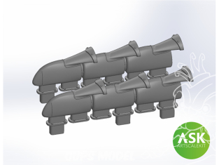 ASK Art Scale Kit accessoire A72035 Echappements fishtail Spitfre Mk.Vb Eduard 1/72