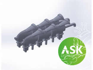 ASK Art Scale Kit accessoire A72036 Echappements fishtail caréné Spitfre Mk.Vb Eduard 1/72