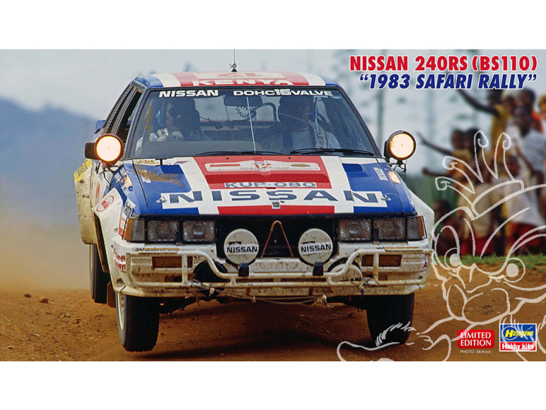 HASEGAWA maquette voiture 20792 Nissan 240RS (BS110) Rallye Safari 1983 1/24