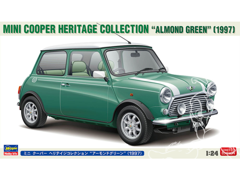 HASEGAWA maquette voiture 20789 Mini Cooper Heritage Collection Vert amande 1.3i 1997 1/24
