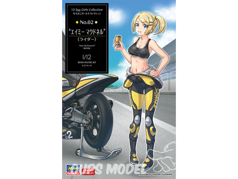 Hasegawa maquette moto 52208 Collection 12 filles d'œufs n ° 02 Amy McDonnell pilote moto 1/12