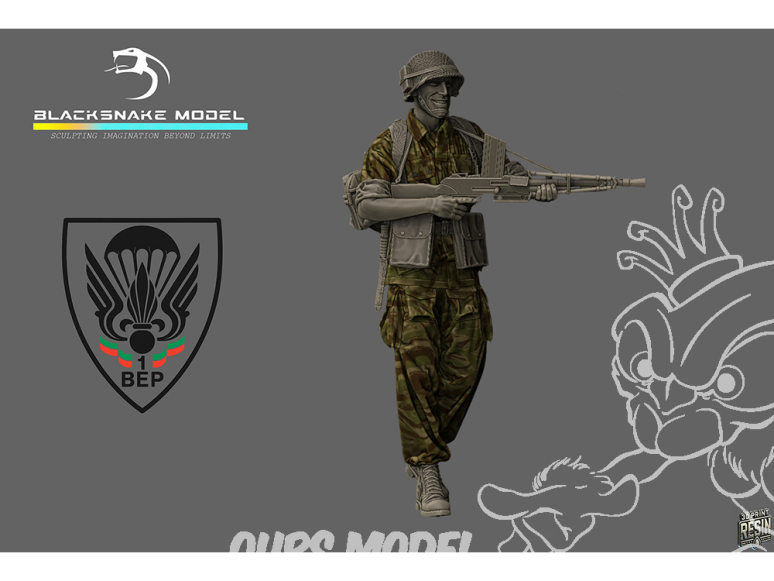 Blacksnake Model figurine BEP-02 Parachutiste du 1er BEP légion étrangère Figurine 2 Tireur FM 1/35