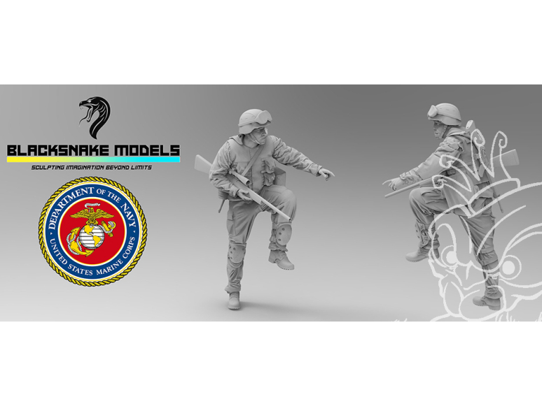 Blacksnake Model figurine USMC-03 US Marines Operation Iraqi Freedom Figurine 3 Sniper 1/35