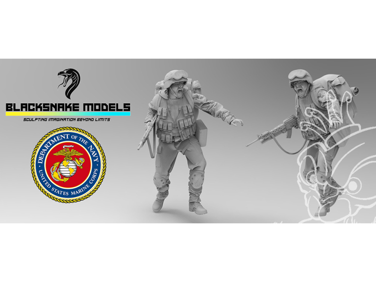 Blacksnake Model figurine USMC-04 US Marines Operation Iraqi Freedom Figurine 4 Grenadier 1/35