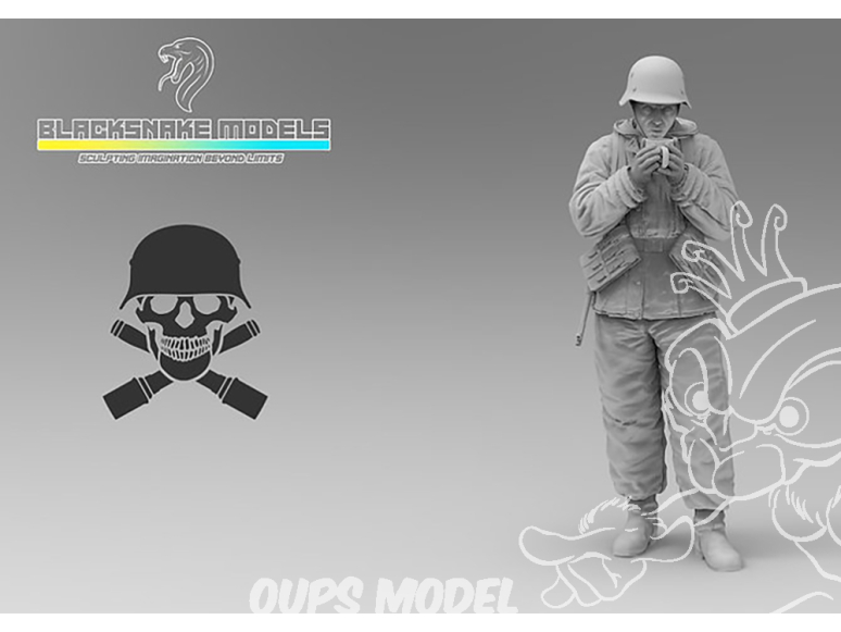 Blacksnake Model figurine Totenkopf-01 Totenkopf fantassin en tenue d'hiver pause café (front de l'est 1943-44) 1/35