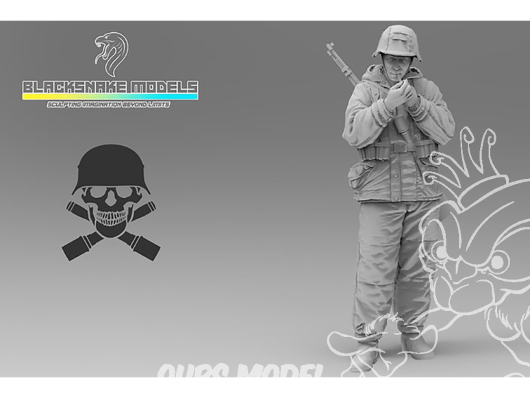 Blacksnake Model figurine Totenkopf-02 Totenkopf figurine 2 fantassin en tenue d'hiver (front de l'est 1943-44) 1/35