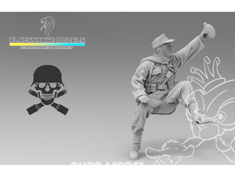 Blacksnake Model figurine Totenkopf-12 Totenkopf figurine 12 Rider en tenue d'hiver (front de l'est 1943-44) 1/35