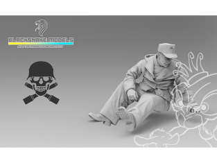 Blacksnake Model figurine TIGER-CREW-04 Equipage de Tigre Totenkopf figurine 4 en tenue d'hiver (front de l'est) 1/35