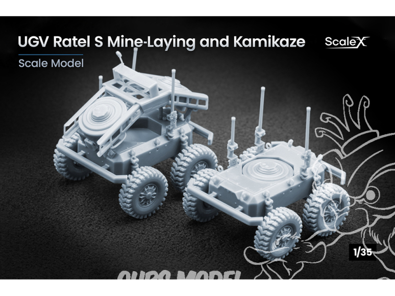 ScaleX maquette militaire VG-35009 UGV Ratel S - Drone de pose de mines et kamikaze 1/35