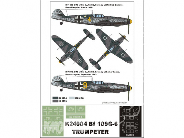 Montex Super Mask K24004 Messerschmitt Bf109G-6 Trumpeter 1/24