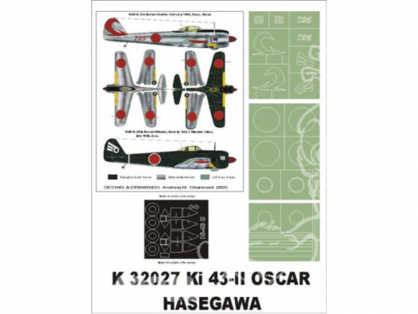 Montex Super Mask K32027 Ki43-II Oscar Hasegawa 1/32