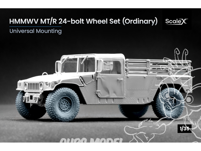 ScaleX accessoire militaire WM-35001 HMMWV MT/R 24 boulons set de roues ordinaires 1/35