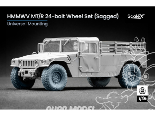 ScaleX accessoire militaire WM-35001S HMMWV MT/R 24 boulons set de roues affaissées 1/35
