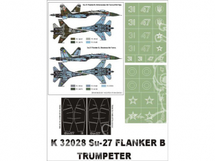 Montex Super Mask K32028 Sukhoi Su-27 Flanker B Trumpeter 1/32