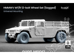 ScaleX accessoire militaire WM-35002S HMMWV MT/R 12 boulons set de roues affaissées 1/35