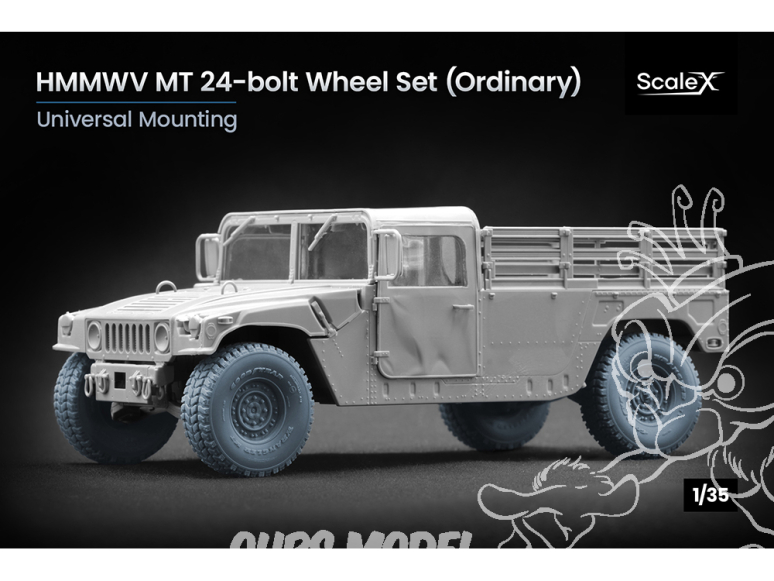 ScaleX accessoire militaire WM-35003 HMMWV MT 24 boulons set de roues ordinaires 1/35