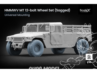ScaleX accessoire militaire WM-35004S HMMWV MT 12 boulons set de roues affaissées 1/35