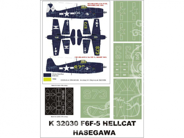 Montex Super Mask K32030 F6F5 Hellcat Hasegawa 1/32