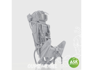 ASK Art Scale Kit accessoire A32038 Siège éjectable M.B. Mk.2E avec harnais avec pack pour Meteor F8/F9 Revell 1/32