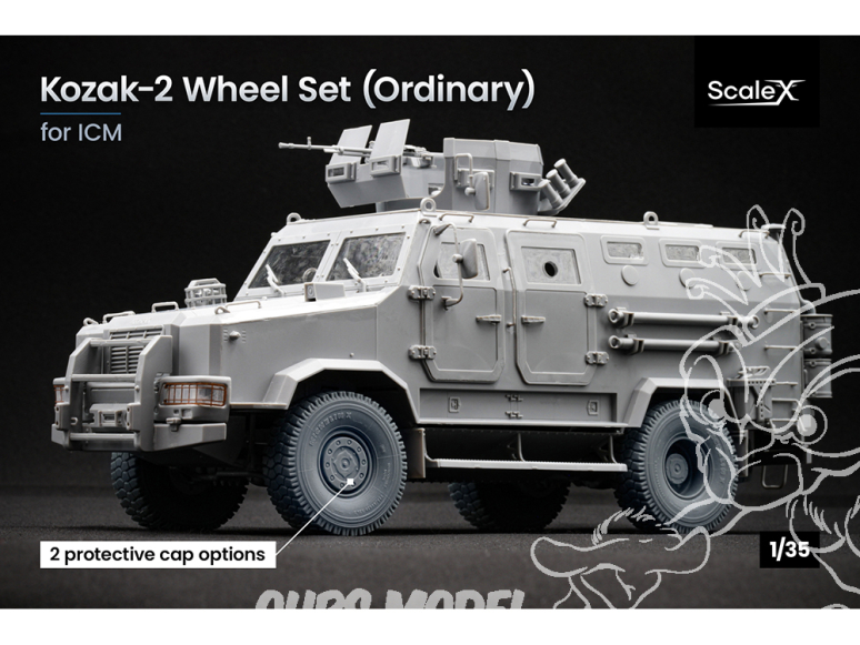 ScaleX accessoire militaire WM-35006 Kozak 2 set de roues ordinaires Icm 1/35