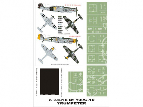 Montex Super Mask K24016 Messerschmitt Bf109G-10 Trumpeter 1/24