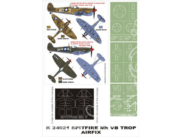 Montex Super Mask K24021 Spitfire Mk VB Trop Airfix 1/24