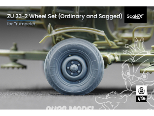 ScaleX accessoire militaire WM-35010C ZU 23-2 Set de roues ordinaires et affaissées Trumpeter 1/35