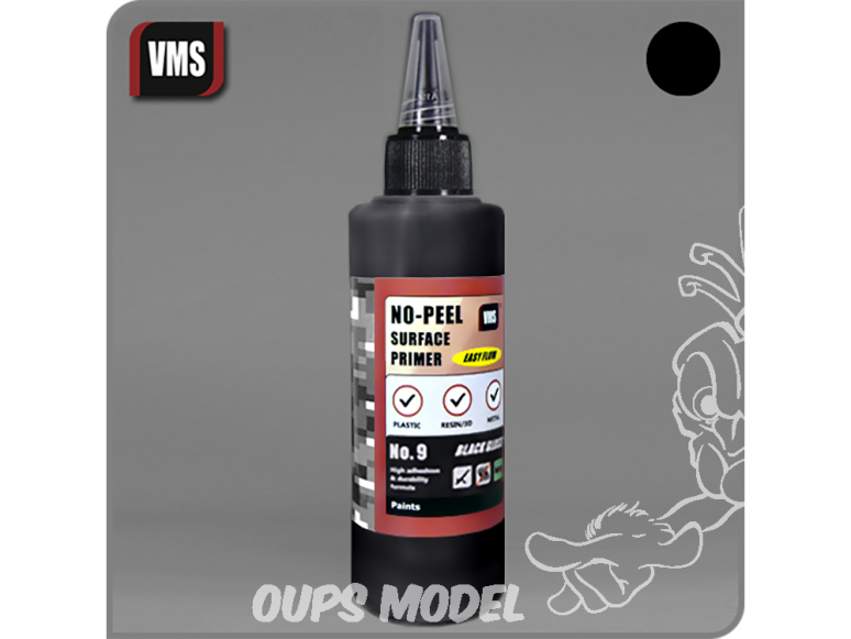 VMS PR09 Apprêt acrylique No-Peel Noir brillant 100ml