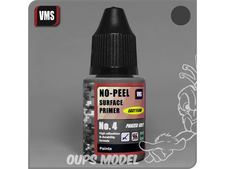 VMS PR04s Apprêt acrylique No-Peel No.4 Gris Panzer - Panzer Grey 30ml