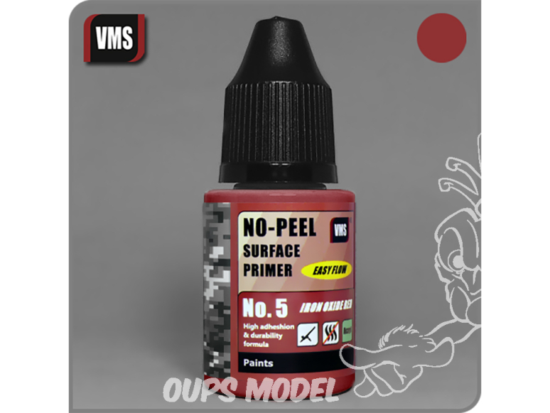 VMS PR05s Apprêt acrylique No-Peel No.5 Oxyde de fer rouge - Iron oxine red 30ml
