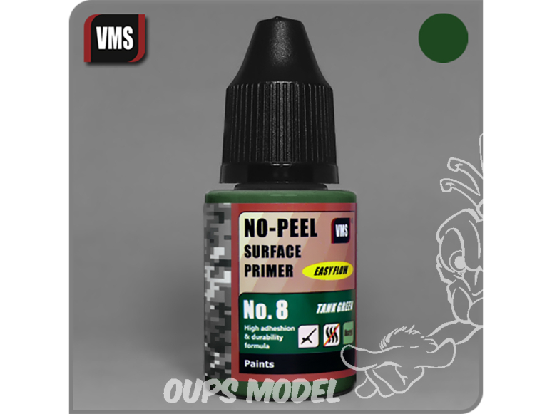 VMS PR08s Apprêt acrylique No-Peel No.8 Vert char - Tank green 30ml