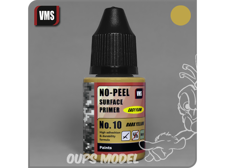 VMS PR10s Apprêt acrylique No-Peel No.10 Jaune foncé - Dark Yellow 30ml