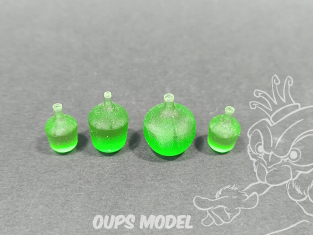 VG DioMODELS VG64082 Ensemble de bonbonnes en cristal vert 1/35