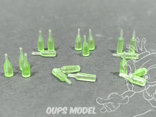 VG DioMODELS VG64080 Ensemble de bouteilles en verre vert 1/35