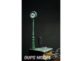 VG DioMODELS VG64312 Socle de l'horloge du quai et poubelle 54 mm ou 1/35