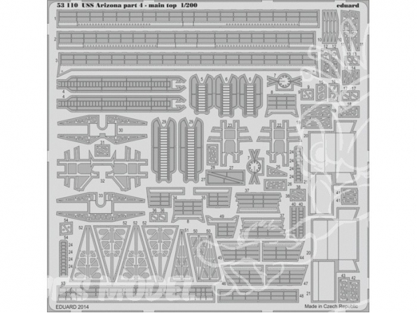 Eduard photodecoupe 53110 USS Arizona partie 4 Main top 1/200