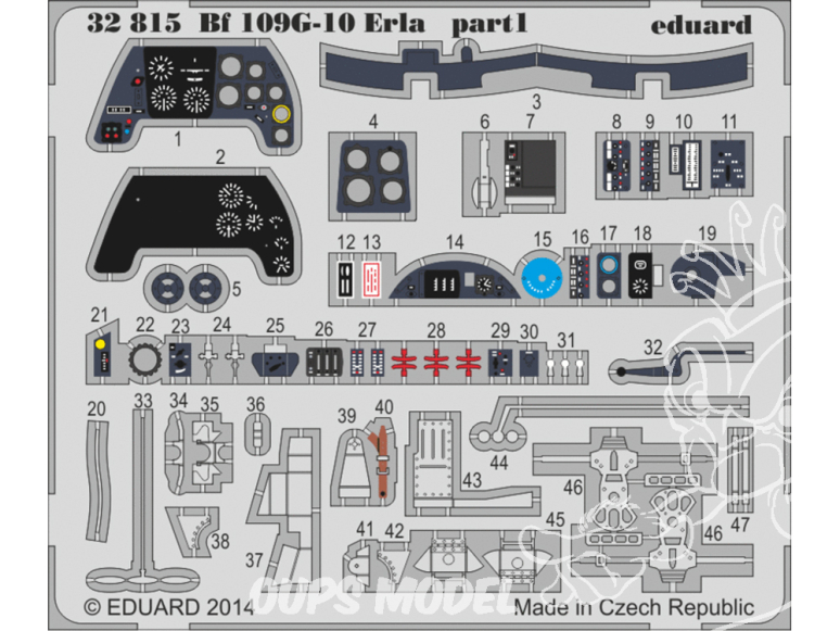 EDUARD photodecoupe avion 32815 Bf 109G-10 Earla S.A. Revell 1/32