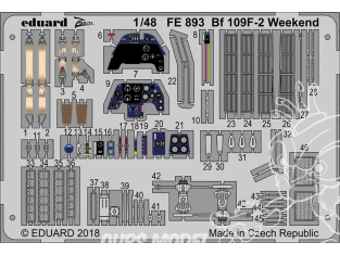 EDUARD photodecoupe avion FE893 Zoom Bf 109F-2 Weekend Eduard 1/48