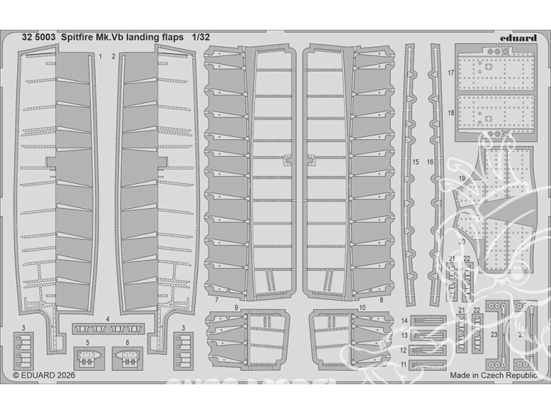 Eduard photodécoupe avion 325003 Volets d'atterrissage Spitfire Mk.Vb Kotare 1/32
