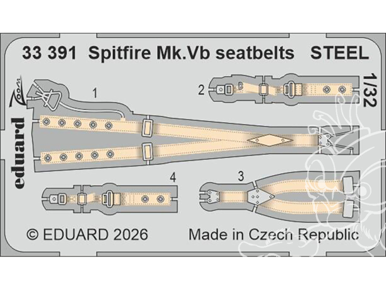 Eduard photodécoupe avion 33391 Harnais métal Spitfire Mk.Vb Kotare 1/32