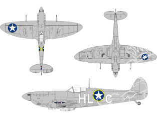 Eduard Express Mask JX349 Spitfire Mk.Vb early Insigne national US Kotare 1/32