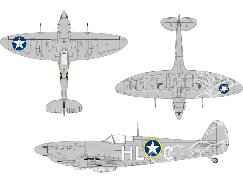 Eduard Express Mask JX349 Spitfire Mk.Vb early Insigne national US Kotare 1/32