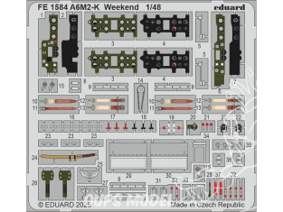 EDUARD photodecoupe avion FE1584 Zoom amélioration A6M2-K Weekend Eduard 1/48