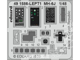 EDUARD photodecoupe hélicoptère 491586 Amélioration MH-6J Icm 1/48