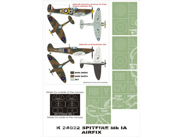 Montex Super Mask K24022 Spitfire Mk.I Airfix 1/24